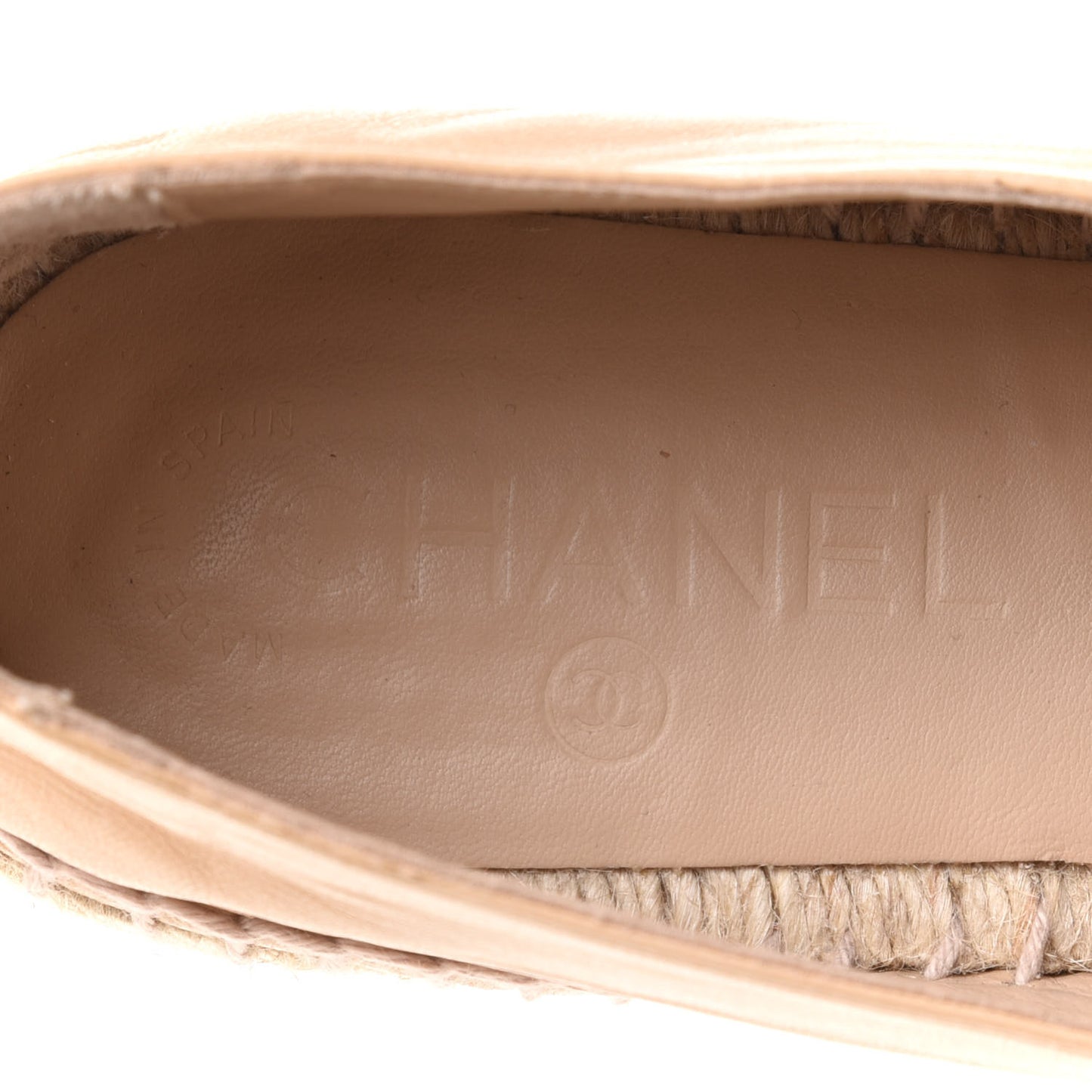 Lambskin CC Espadrilles 38 Beige Black