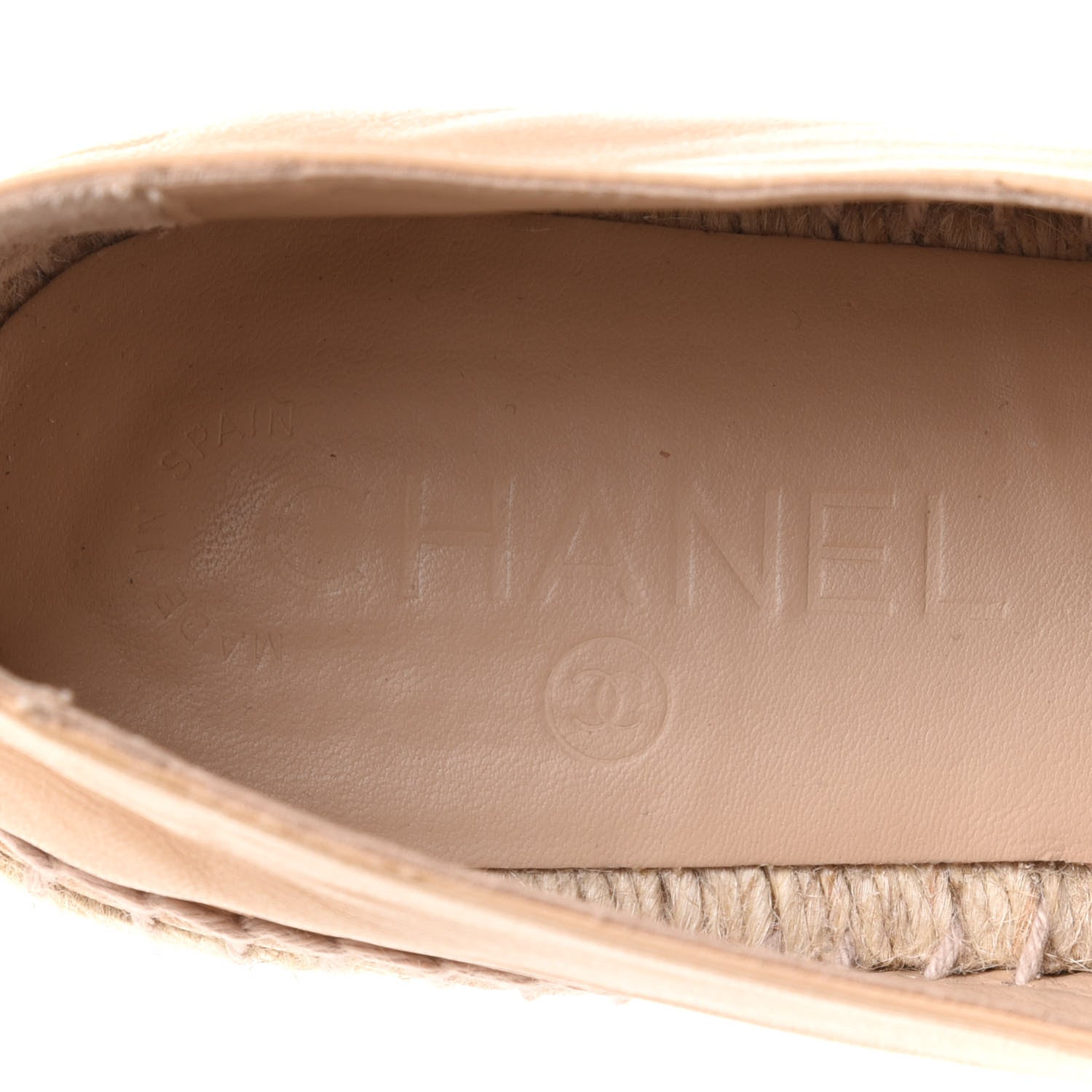 Chanel Lambskin CC Espadrilles 38 Beige Black 6 of 11