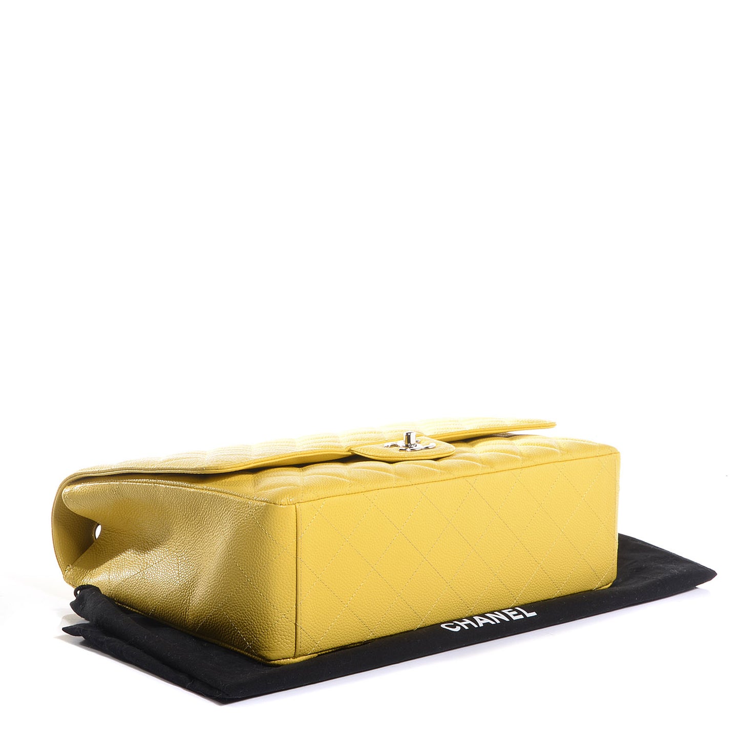 Caviar Maxi Single Flap Yellow