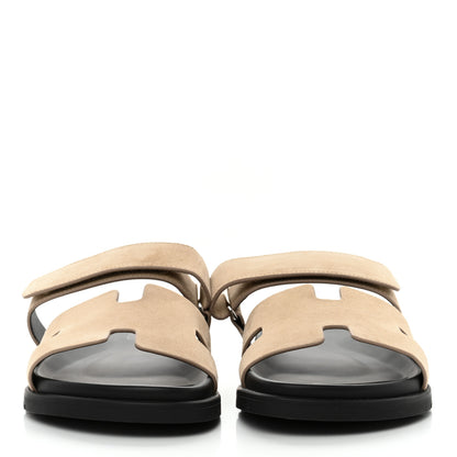 Hermes Suede Goatskin Mens Chypre Sandals 42.5 Beige Argile 2 of 8