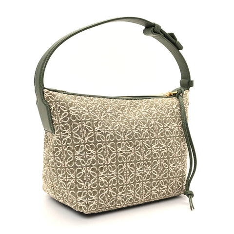 Jacquard Anagram Calfskin Small Cubi Bag Avocado Green