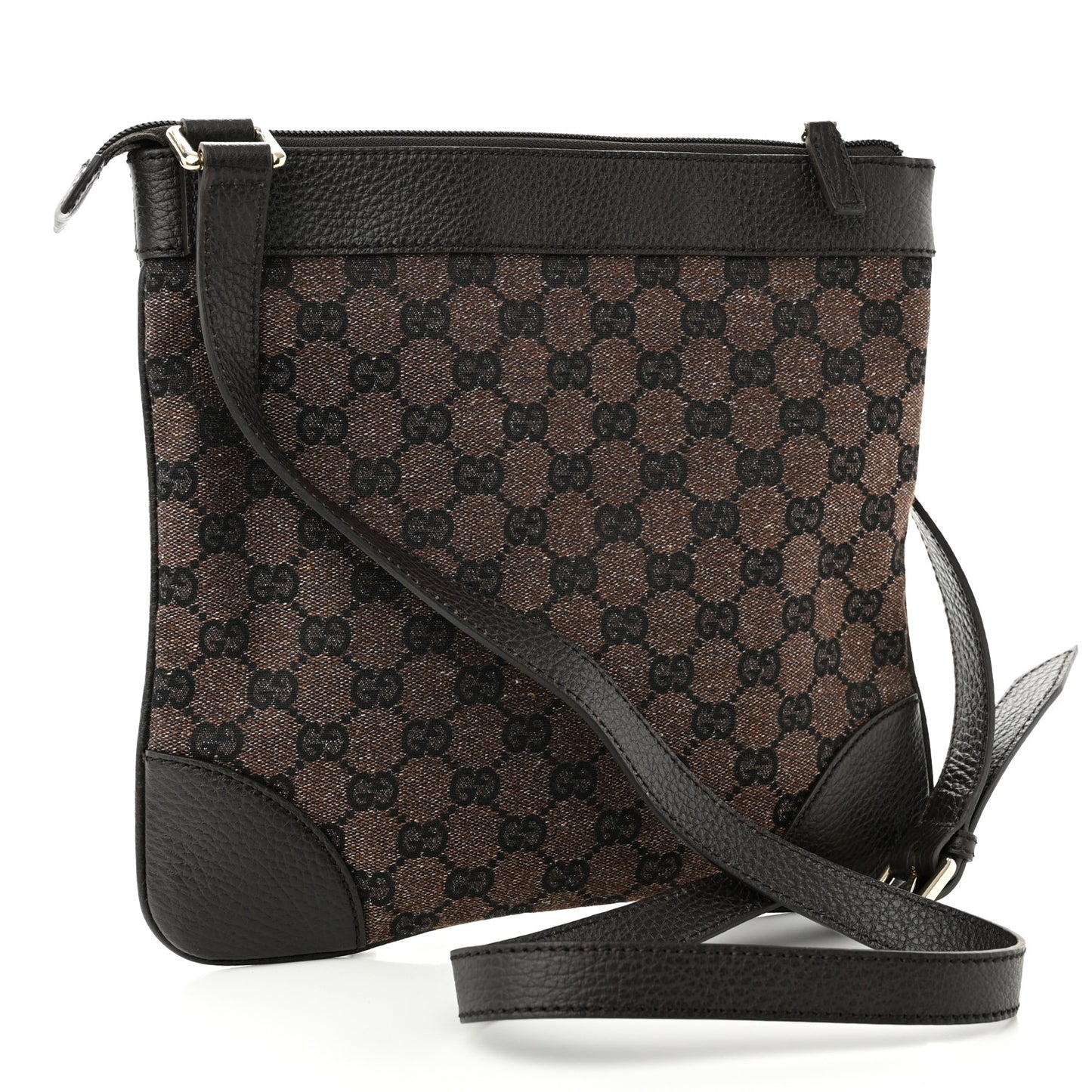 Monogram Flat Messenger Bag Black