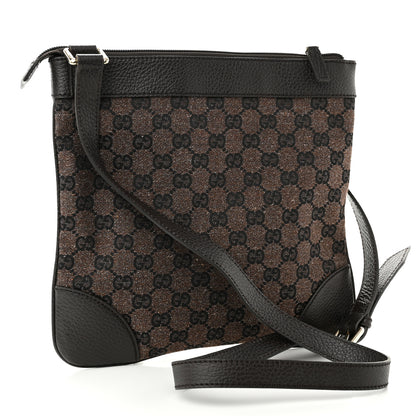 Gucci Monogram Flat Messenger Bag Black 3 of 10