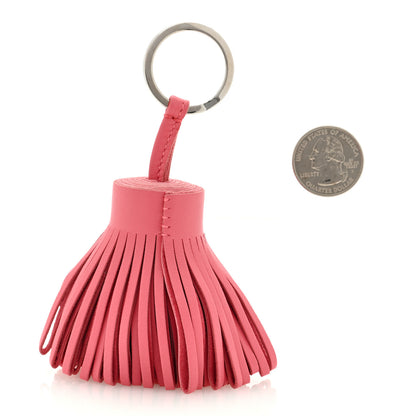 Hermes Lambskin Carmen Tassel Key Holder Rose Azalee 2 of 3