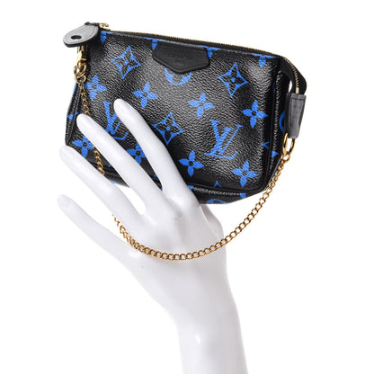 Louis Vuitton Colored Monogram Mini Pochette Accessories Blue Black 2 of 6