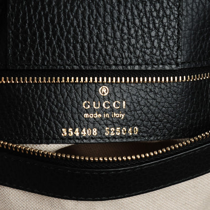 Gucci Pebbled Calfskin Small Swing Tote Black 6 of 6
