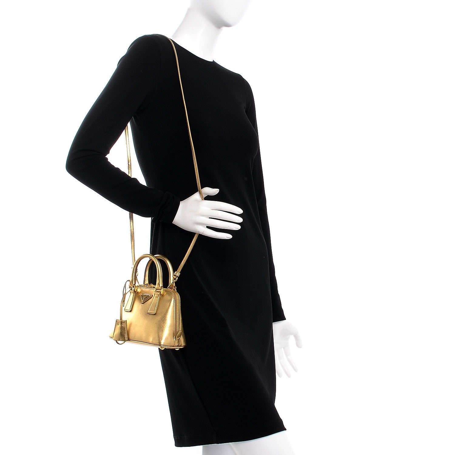 Prada Saffiano Lux Mini Promenade Tote Platino 2 of 9