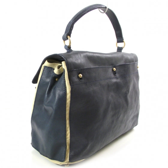Saint Laurent Croc Muse Two Tote Blue 3 of 11