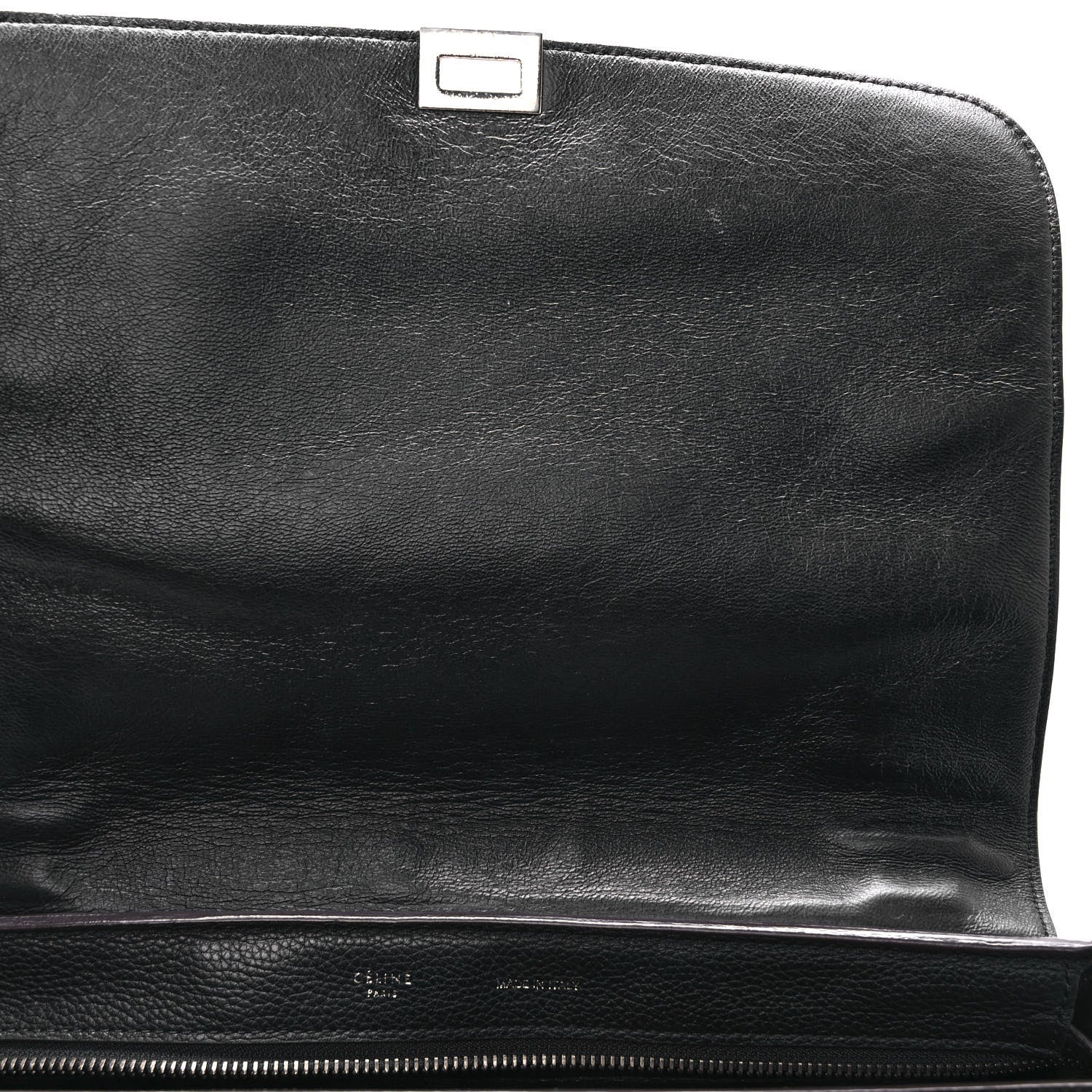 Celine Drummed Calfskin Suede Medium Trapeze Black 11 of 12