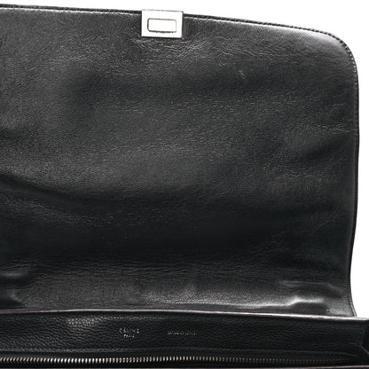 Celine Drummed Calfskin Suede Medium Trapeze Black 11 of 12
