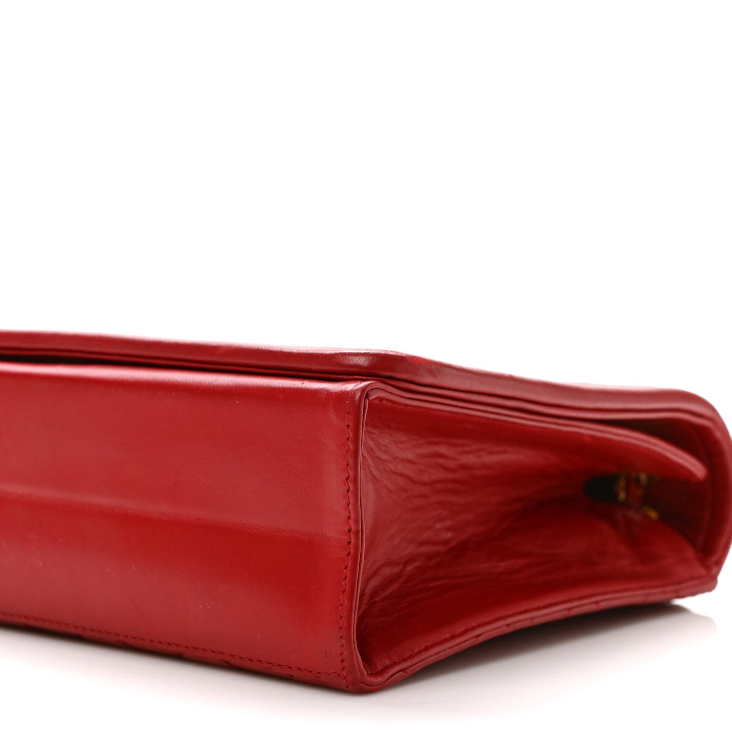 Lambskin Quilted Small Single Flap Red