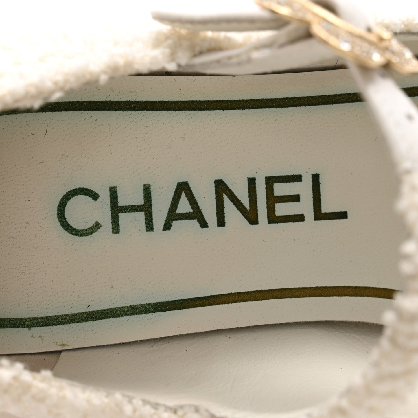 Tweed Patent Mary Jane Flats 35.5 White Black