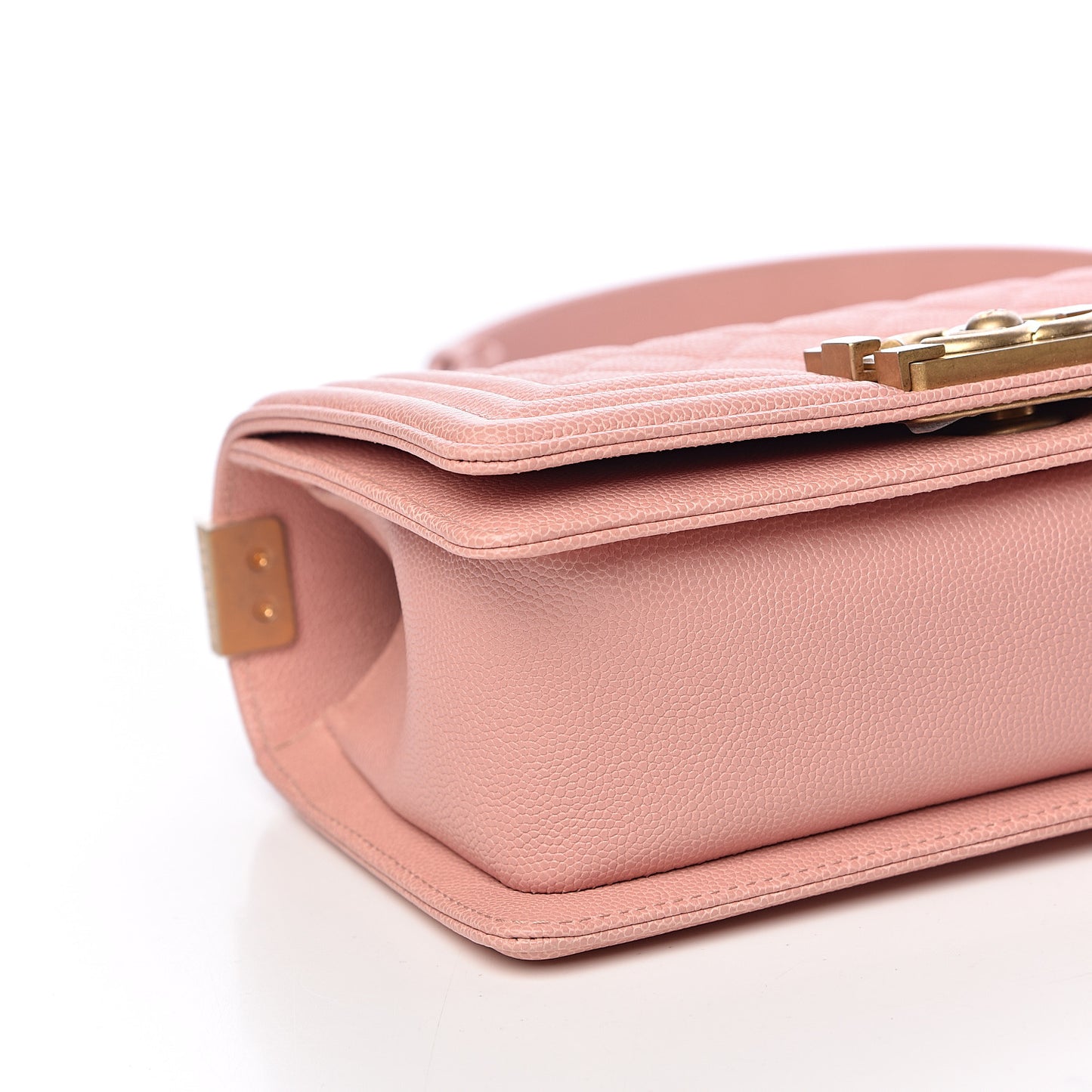 Caviar Quilted Small Boy Flap Light Pink