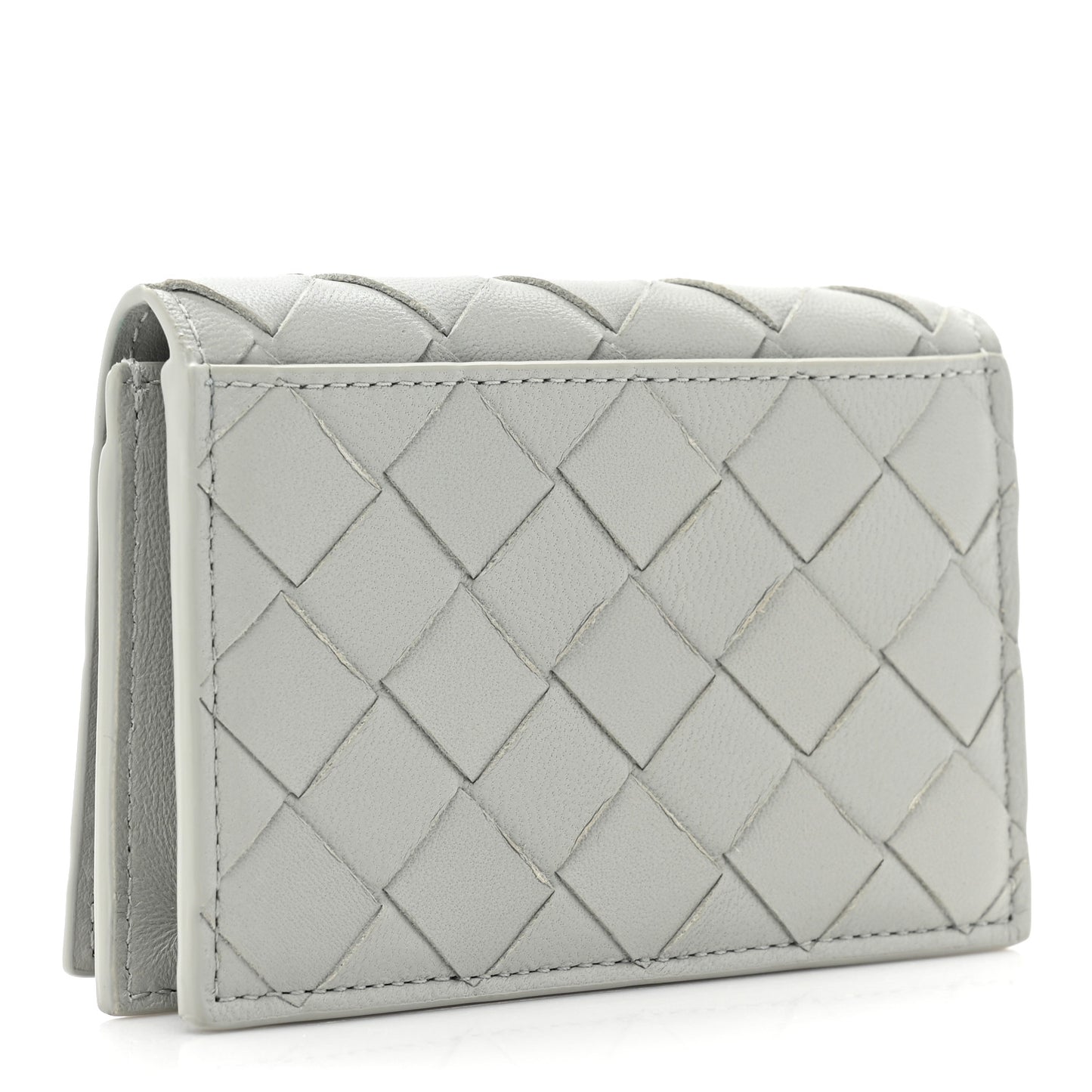 Nappa Intrecciato Card Case Agate Grey