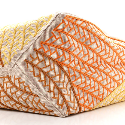 Hermes H Canvas Embroidered Poisson Natte Beach Bag Camel Jaune 10 of 10