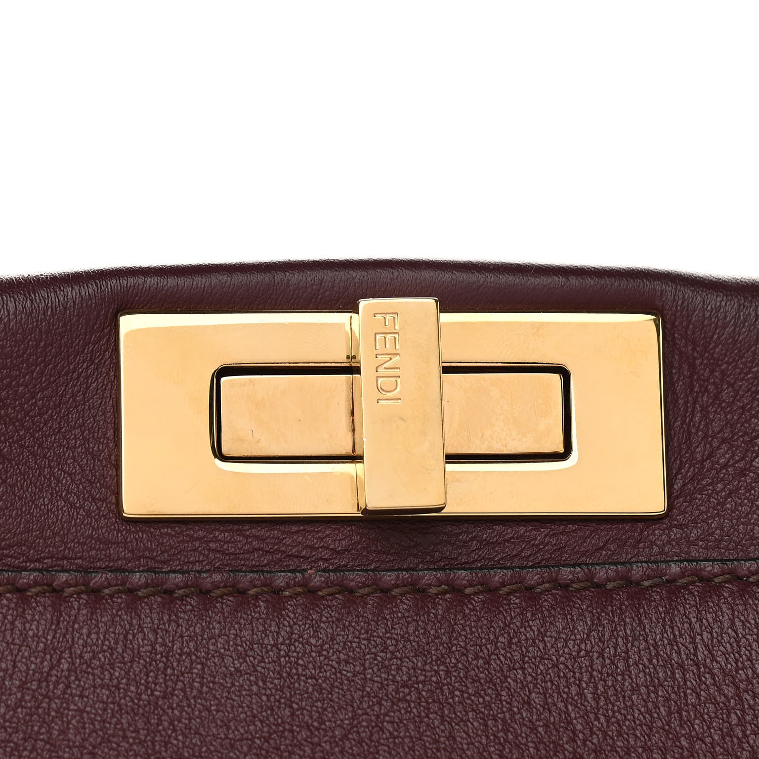 Fendi Vitello Seta Waves Bi-Color Medium Peekaboo Iconic Satchel Bordeaux Latte 10 of 12