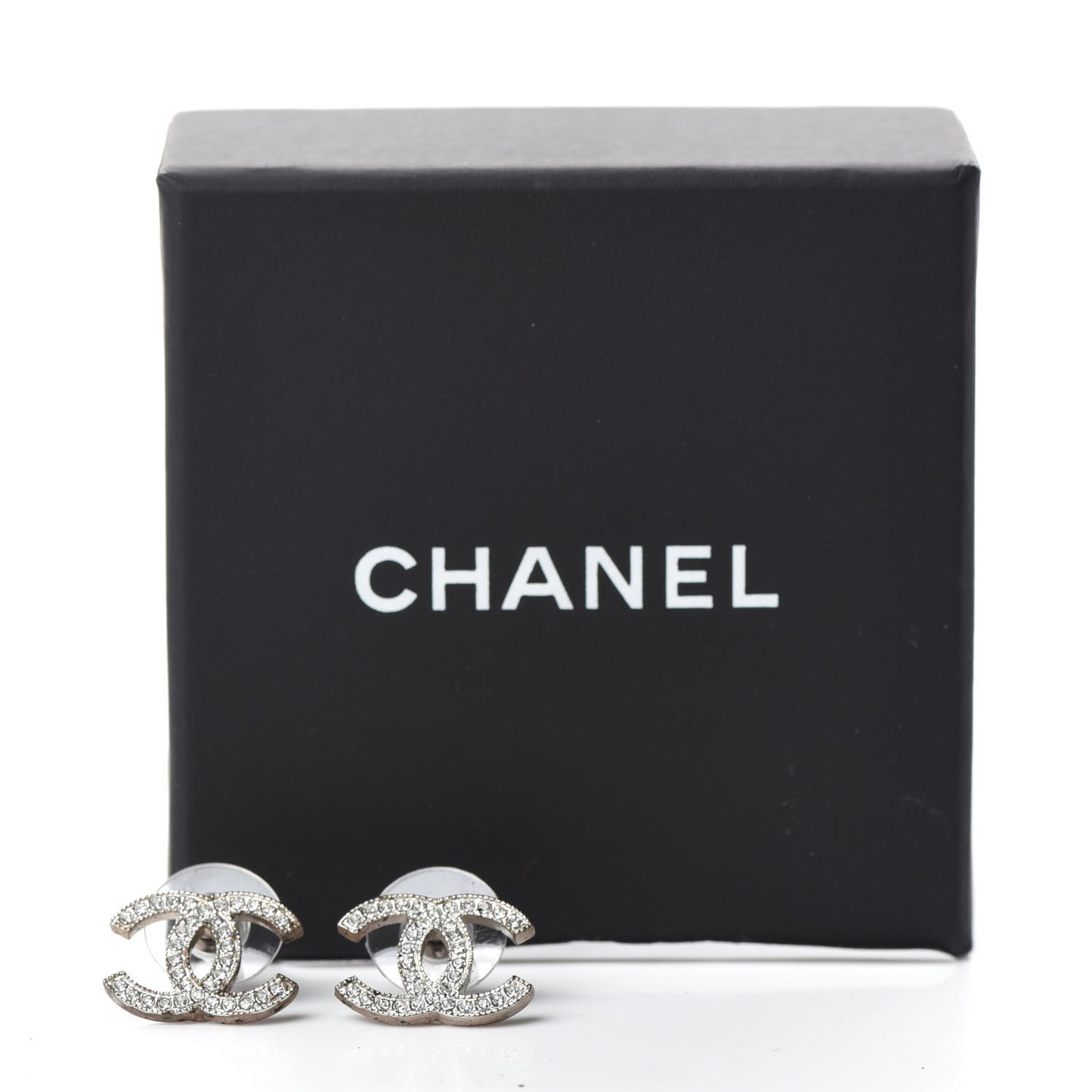 Crystal CC Earrings Silver