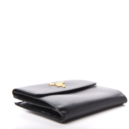 Prada Saffiano Metal Flap Wallet Black 4 of 6