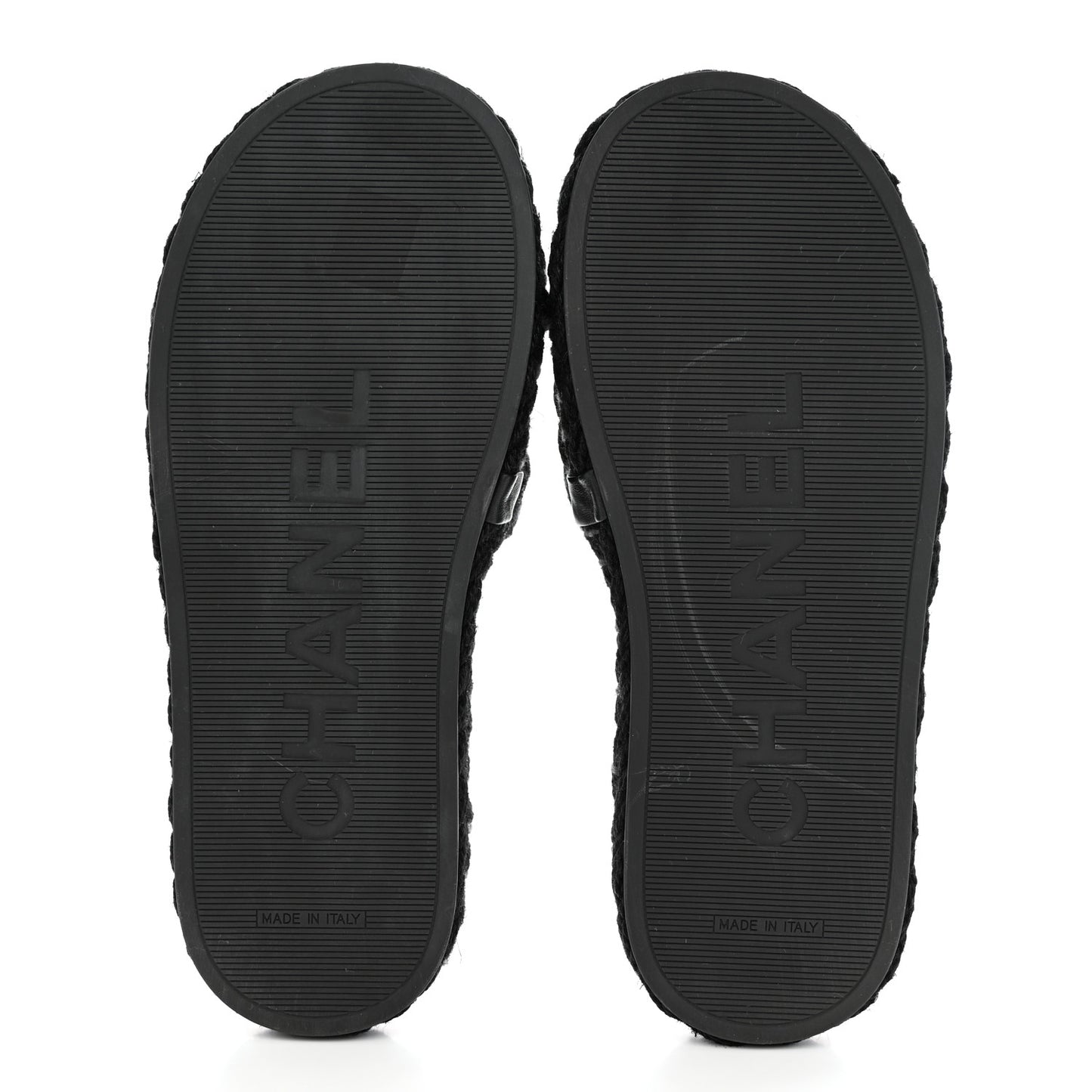 Knit Braided Slide Sandals 39 Black