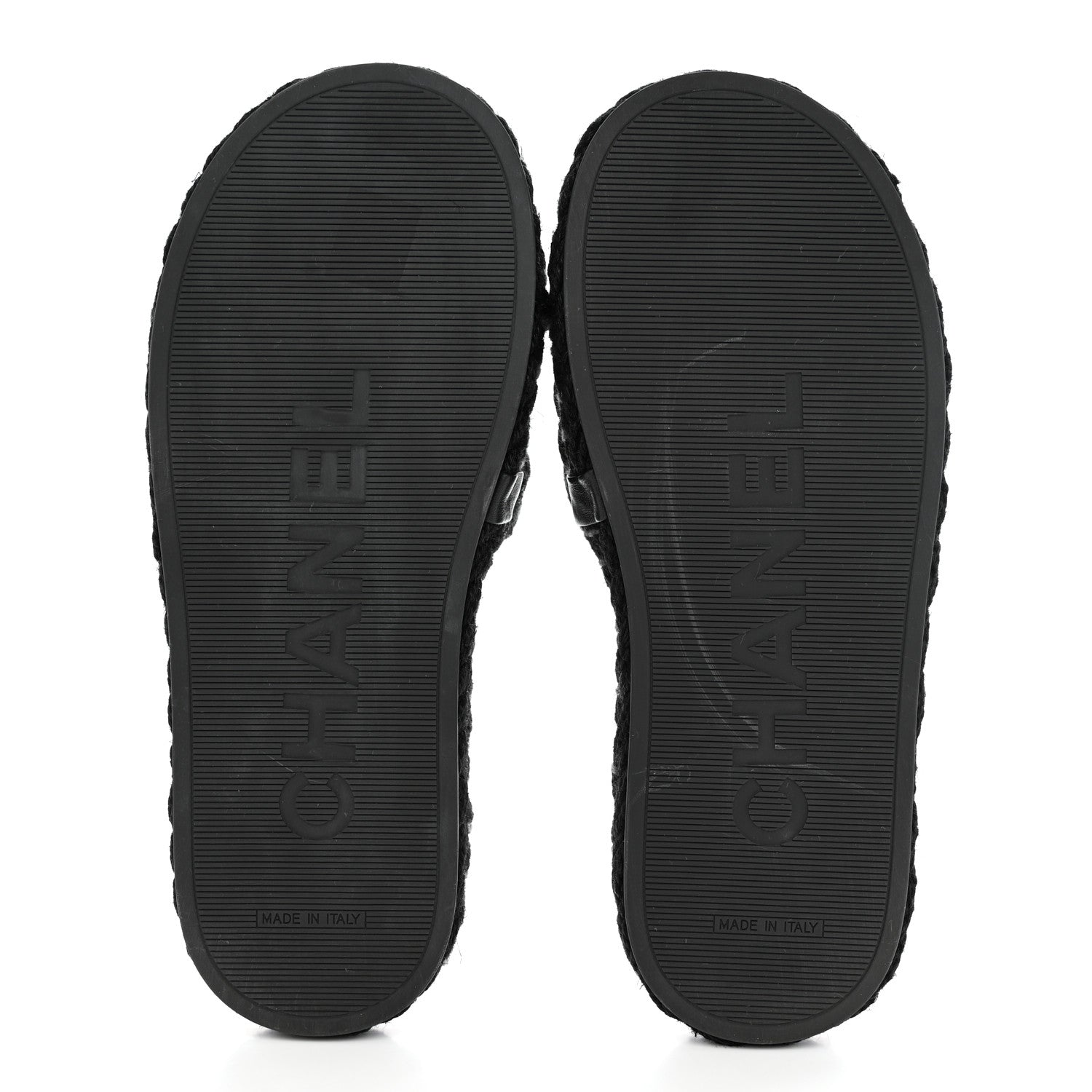 Chanel Knit Braided Slide Sandals 39 Black 5 of 10