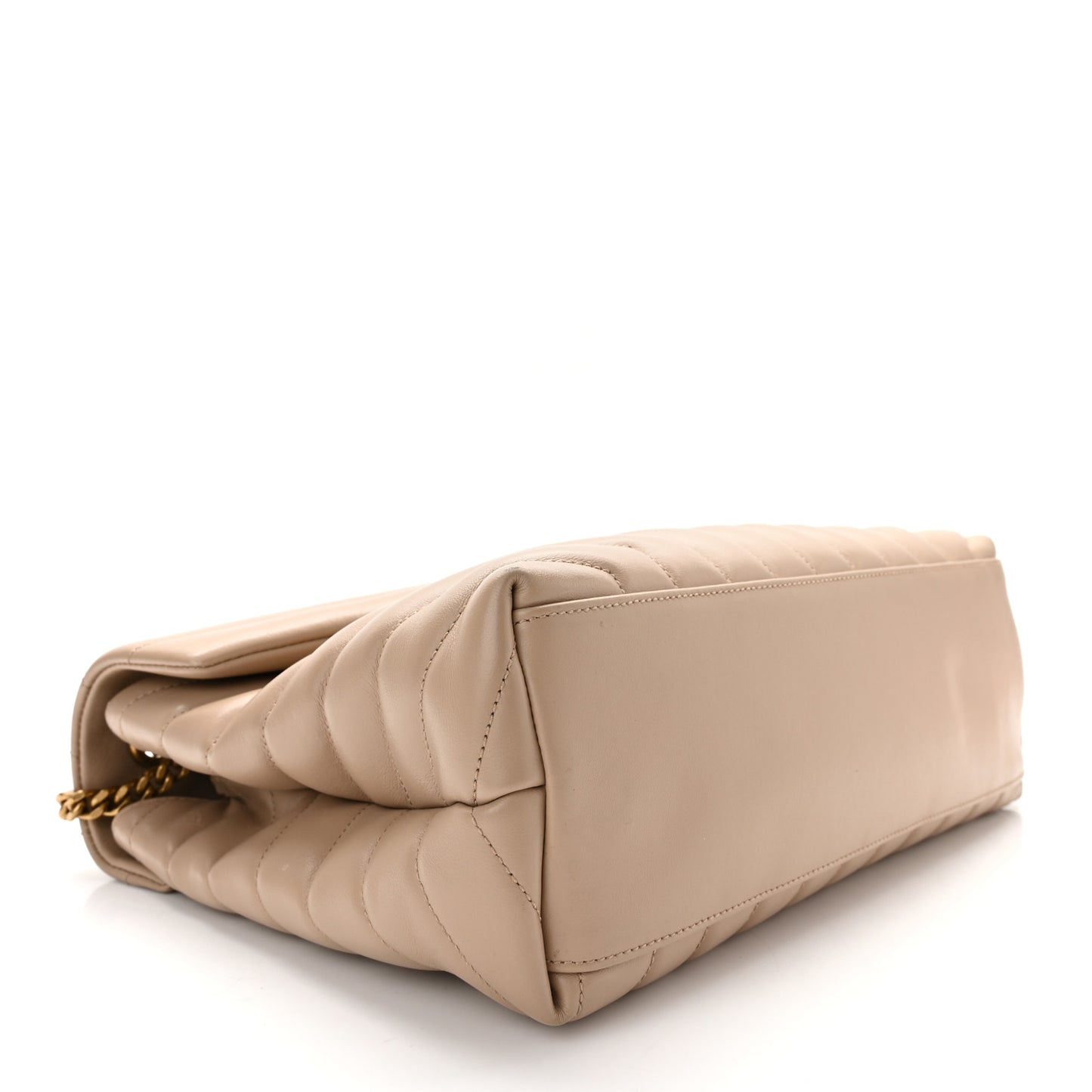 Calfskin Y Quilted Monogram Medium Loulou Chain Satchel Dark Beige
