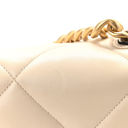 Chanel Lambskin Quilted Large Chanel 19 Flap Beige 13 of 13