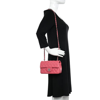 Chanel Lambskin Quilted Mini Rectangular Flap Pink 2 of 10