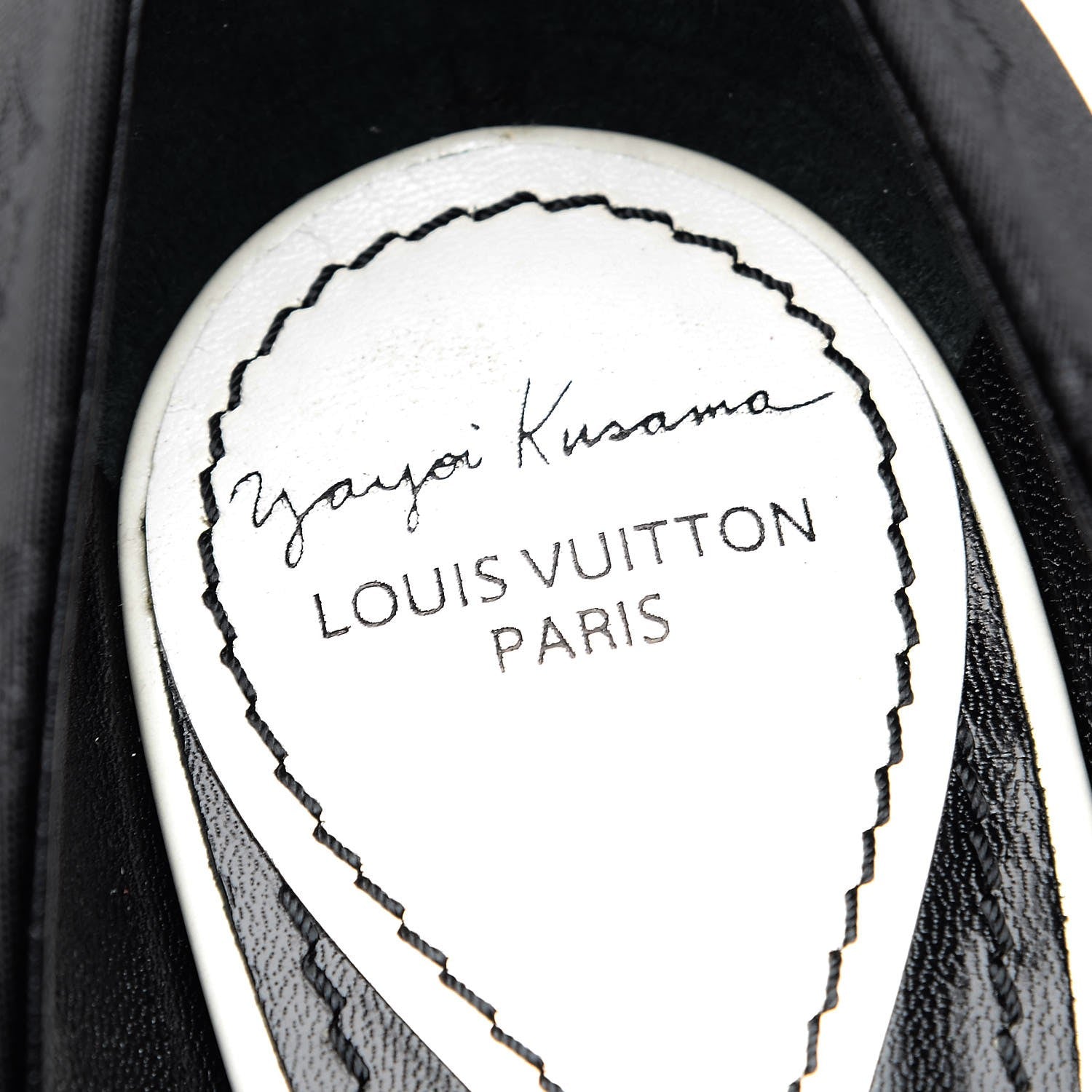 Louis Vuitton Satin Patent Kusama Infinity Dots Pumps 38 Black White 10 of 10