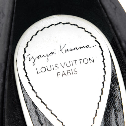 Louis Vuitton Satin Patent Kusama Infinity Dots Pumps 38 Black White 10 of 10