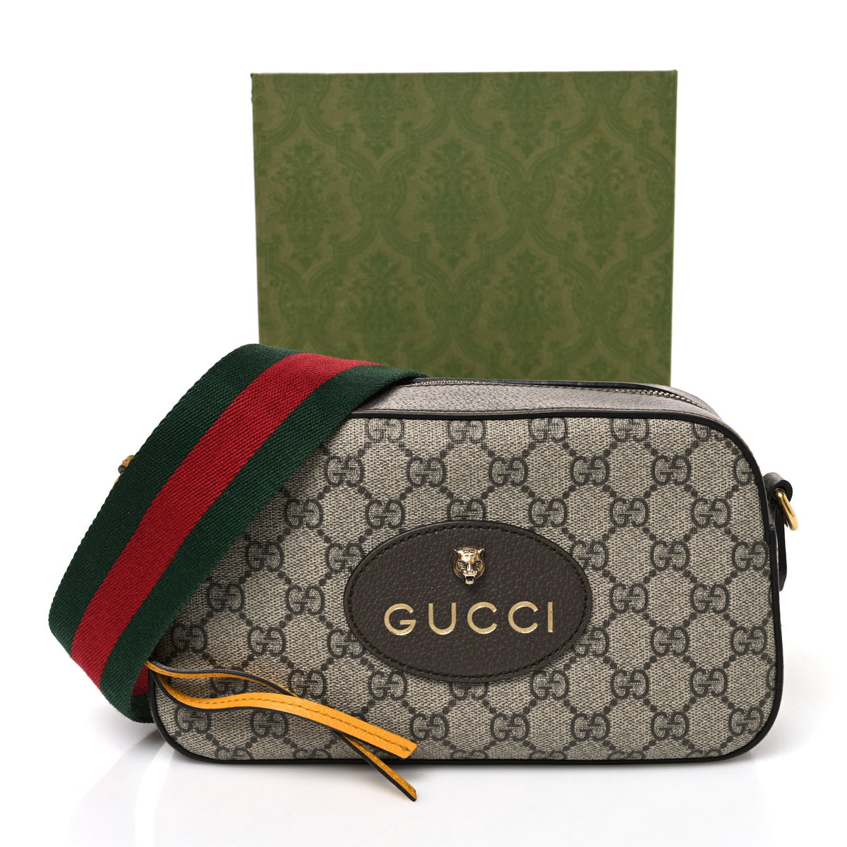 Gucci GG Supreme Monogram Web Neo Vintage Shoulder Bag Beige New Acero Crop 11 of 11