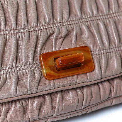 Prada Nappa Gaufre Ruched Wristlet Clutch Pomice 11 of 12