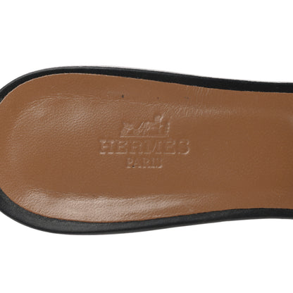 Hermes Calfskin Oasis Sandals 39.5 Black 7 of 10
