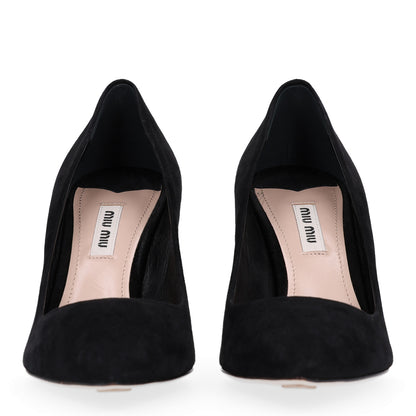 Miu Miu Suede Crystal Pumps 37 Black 3 of 9