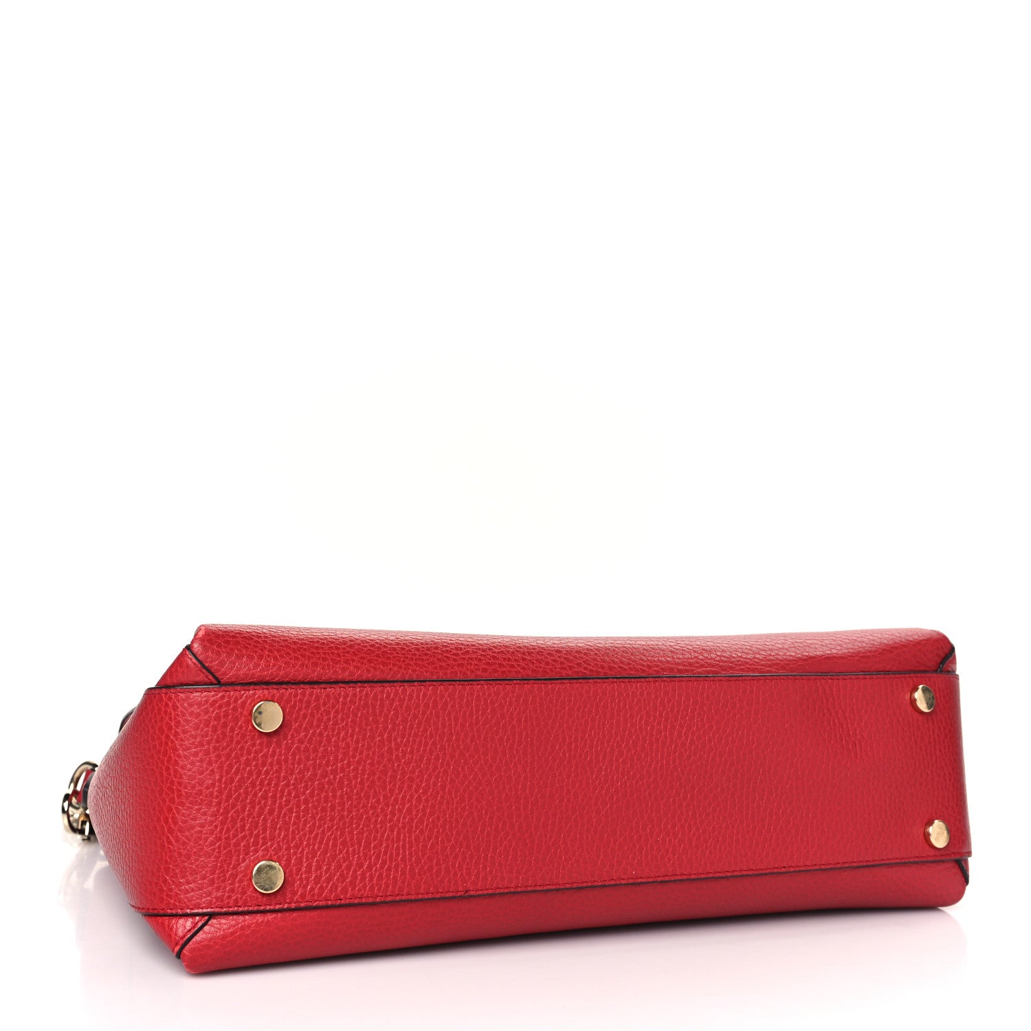 Gucci Dollar Calfskin Medium Interlocking G Top Handle Shoulder Bag Red 4 of 10