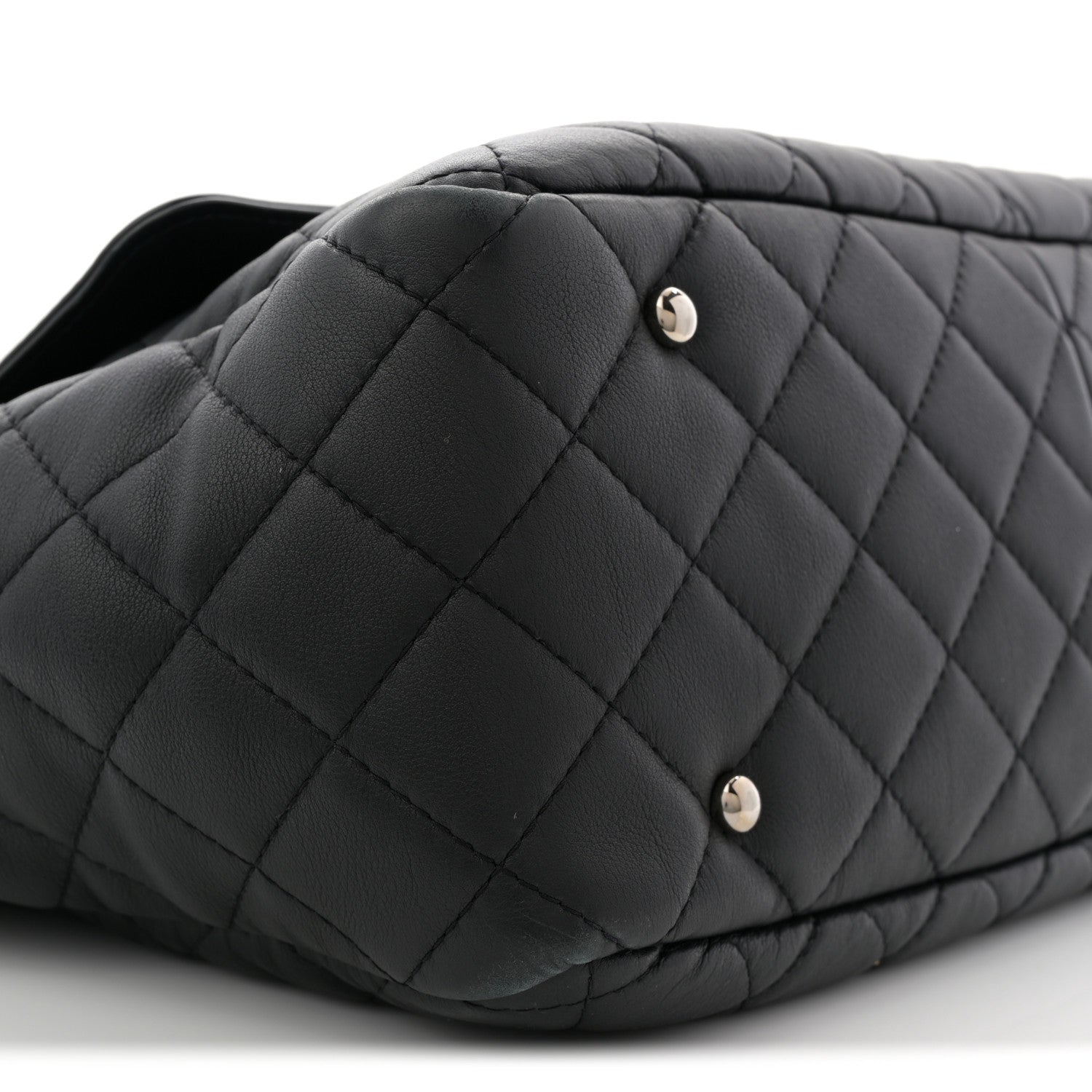 Chanel Calfskin Quilted Ultra Pocket Shopping Tote Black 9 of 12
