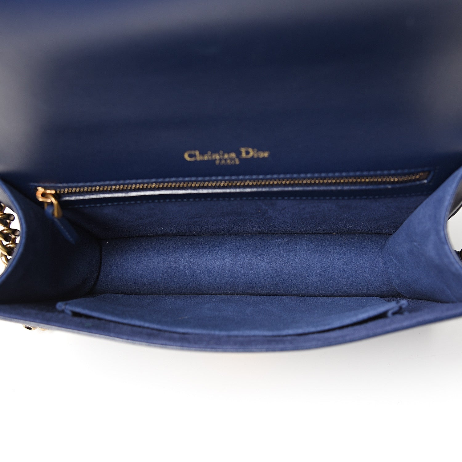 Christian Dior Lambskin Studded Medium Diorama Flap Bag Navy Blue 4 of 10