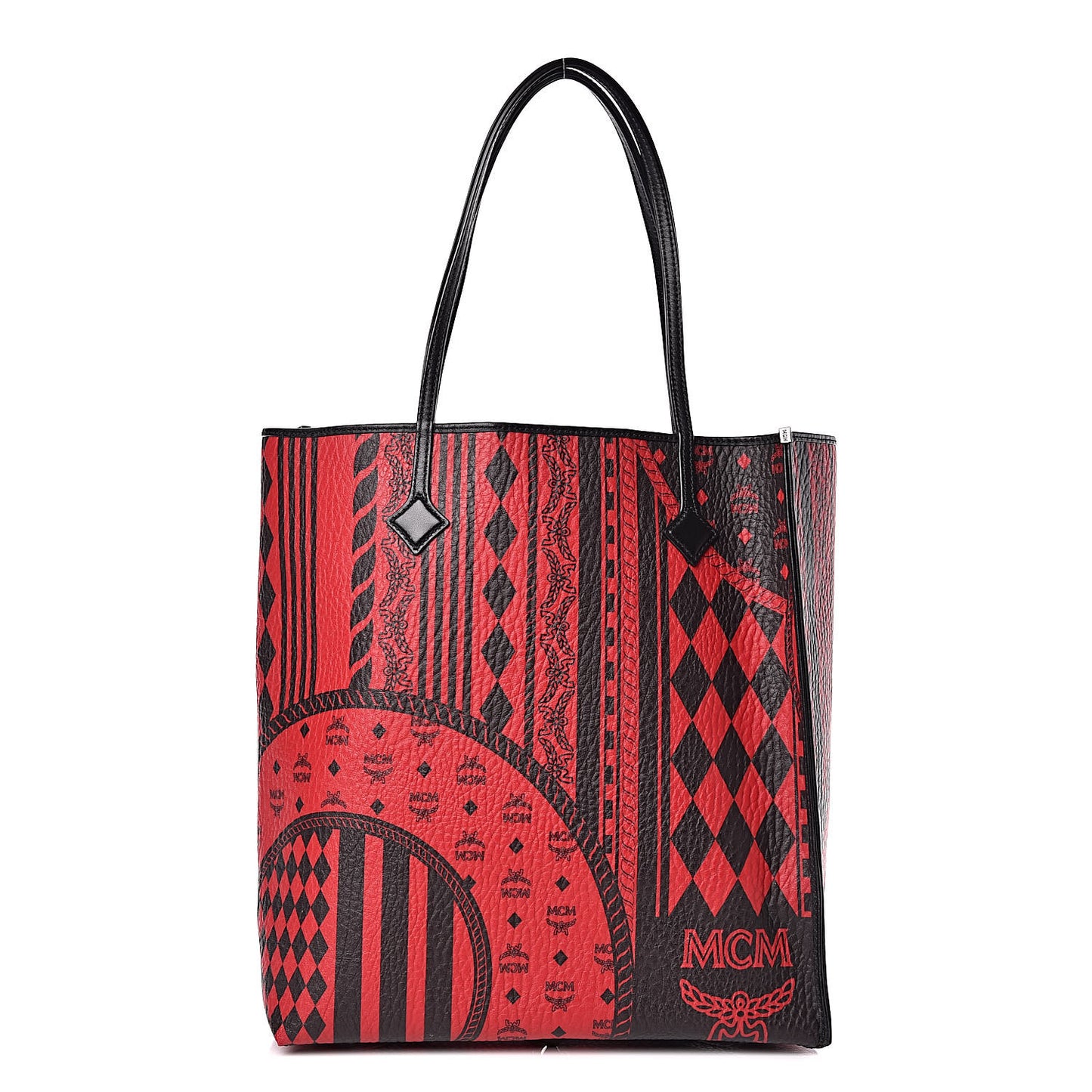 Visetos Baroque Print Kira North South Shopper Tote Red