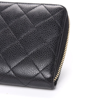 Chanel Caviar Quilted Large Gusset Zip Around Wallet Black 10 of 11
