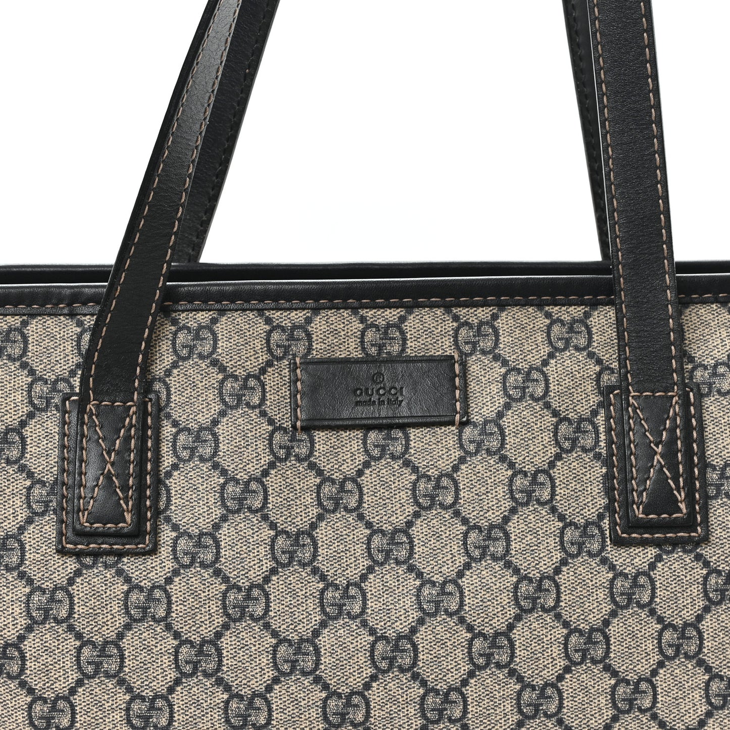 GG Supreme Monogram Large Zippered Shopping Tote Navy