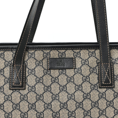 Gucci GG Supreme Monogram Large Zippered Shopping Tote Navy 8 of 11