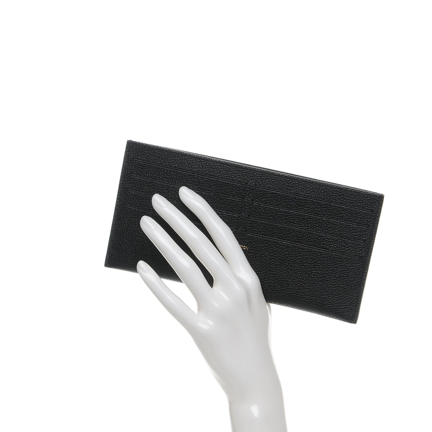Calfskin Felicie Chain Wallet Card Holder Insert Black