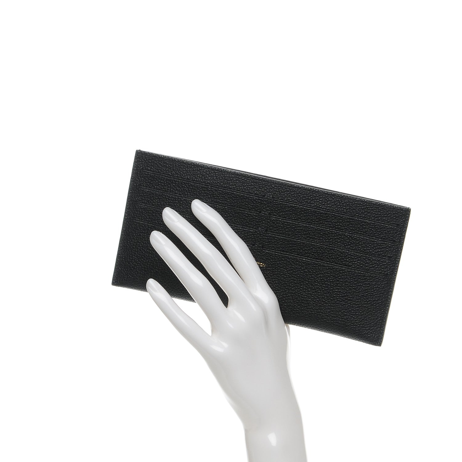 Louis Vuitton Calfskin Felicie Chain Wallet Card Holder Insert Black 2 of 6