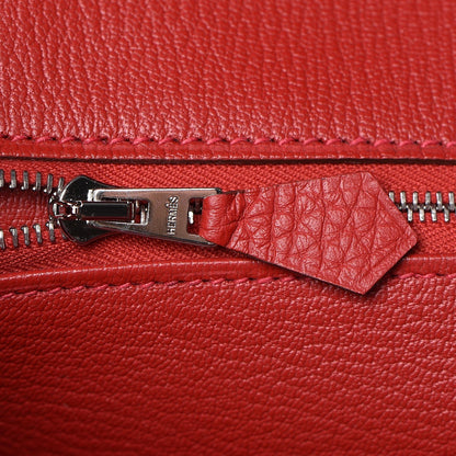 Hermes Taurillon Clemence Birkin 35 Rouge Casaque 24 of 30