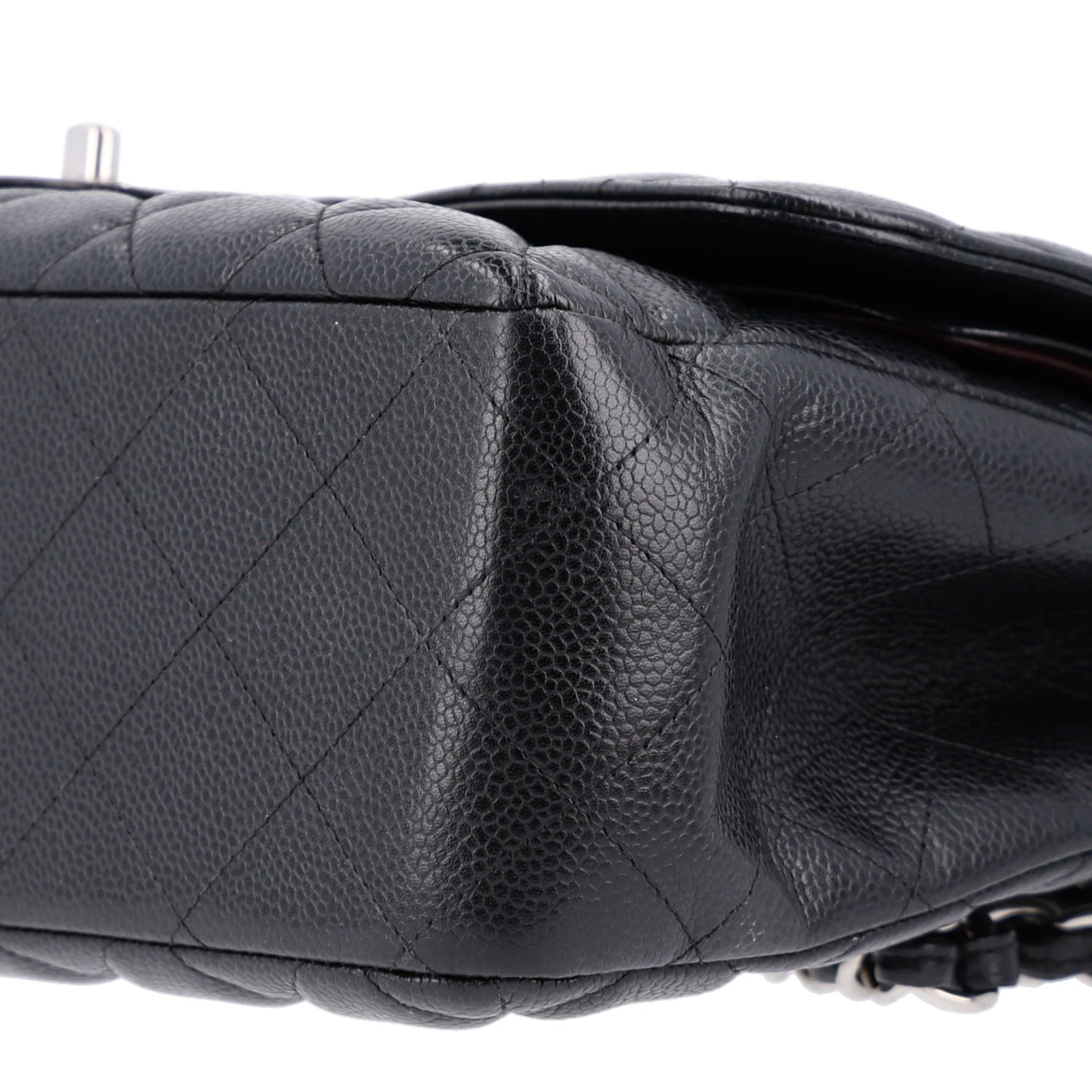 Caviar Quilted Jumbo Double Flap Black