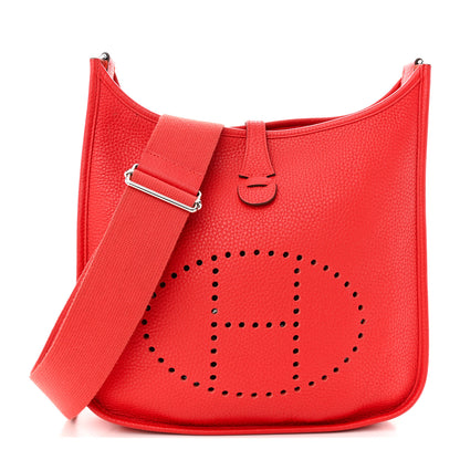 Hermes Taurillon Clemence Evelyne III PM Rouge Tomate 1 of 15