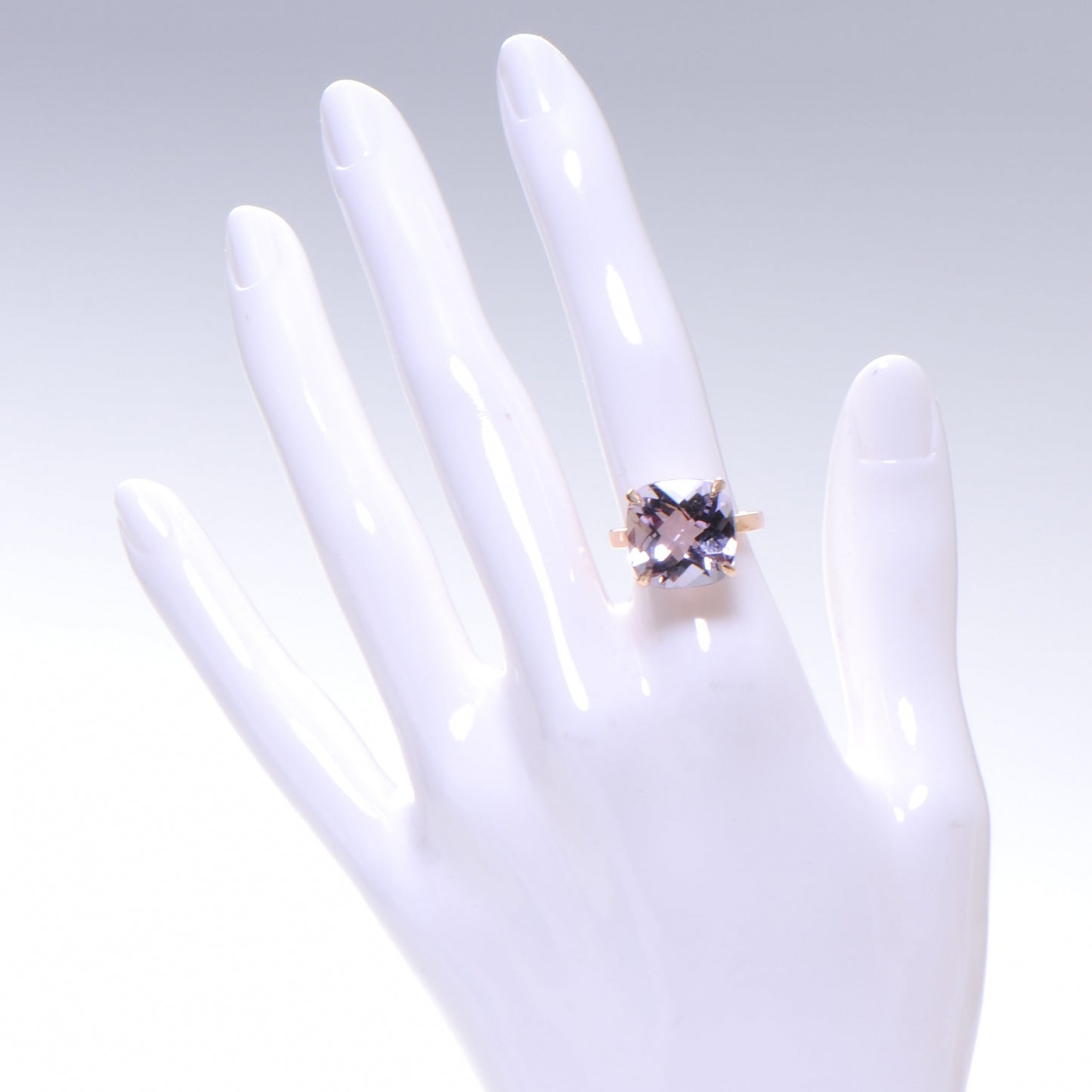 18K Rose Gold Amethyst Sparklers Cocktail Ring 52 6