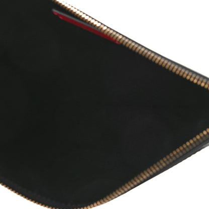 Valentino Garavani Calfskin VLogo Stitched Inlay Zip Pouch Black 5 of 8