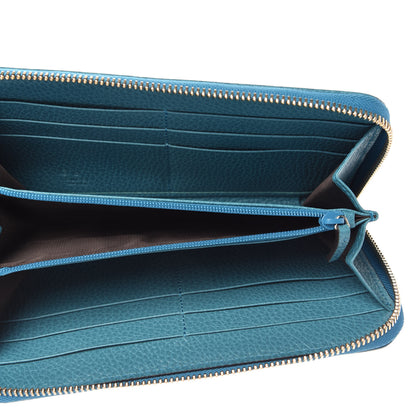 Gucci Monogram Dollar Calfskin Zip Around Wallet Beige Ebony Deep Cobalt 5 of 9