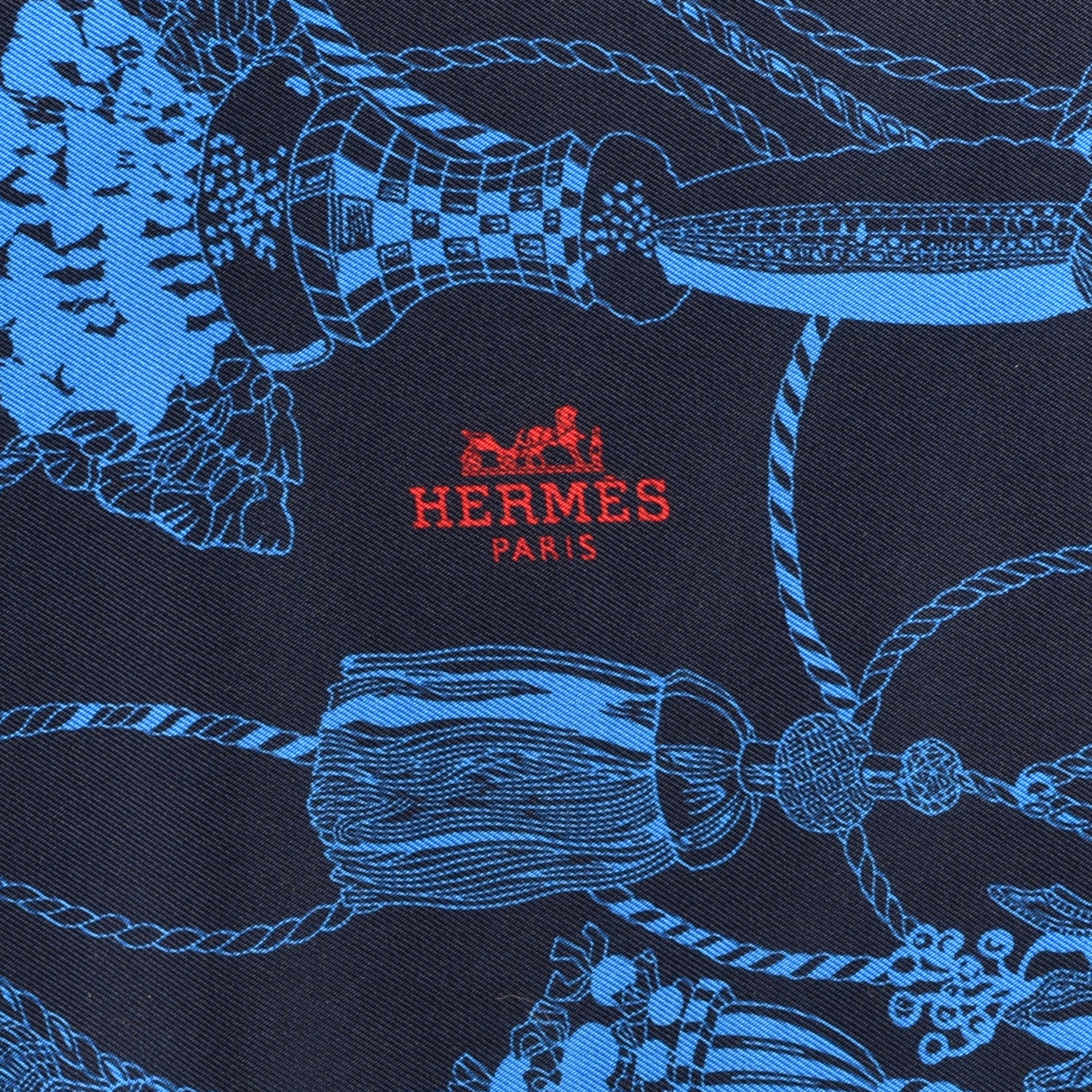 Hermes Silk Passementerie Maxi Twilly Cut Marine Bleu Cobalt 3 of 4
