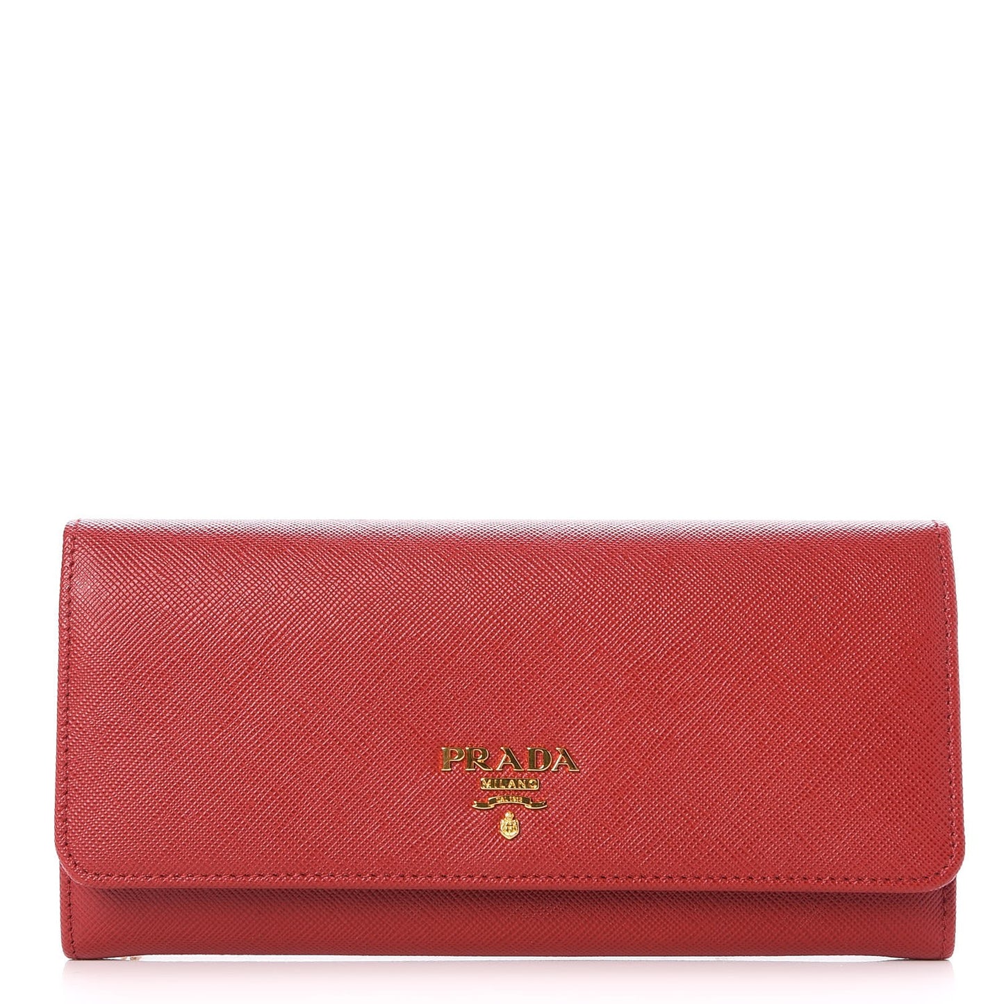 Saffiano Metal Continental Flap Wallet Fuoco